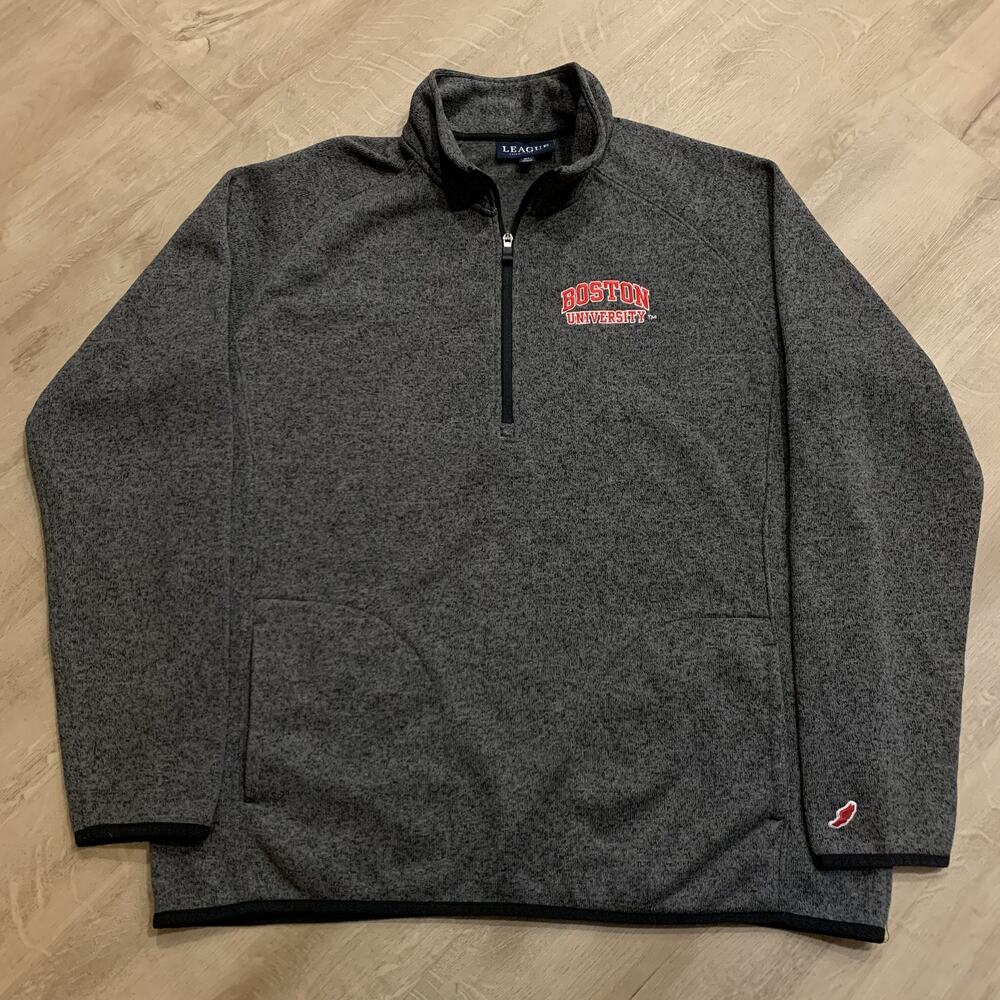 League Boston University Terriers 1/4 Quarter Zip Pullover Sweatshirt Jacket XL